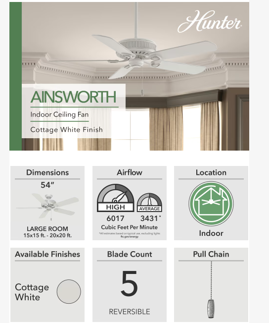 Casablanca Ainsworth 54" Indoor Pull Chain Ceiling Fan