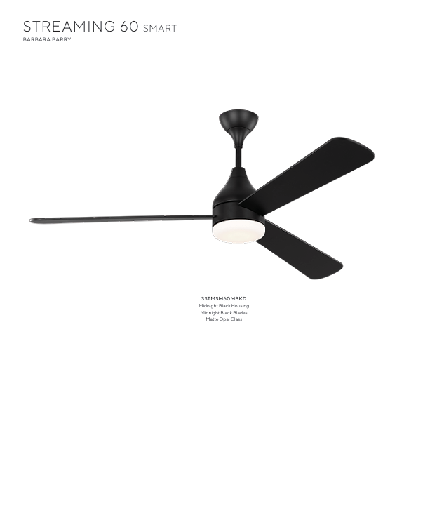 Visual Comfort Streaming Smart Indoor/Outdoor DC Ceiling Fan with 20W LED and Remote