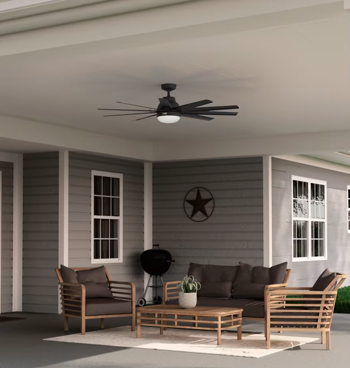 Hunter Fan Overton Outdoor DC Ceiling Fan with 9W LED and Wall Control