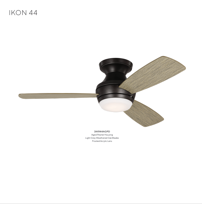 Visual Comfort Ikon Flushmount Ceiling Fan with 20W LED and Remote