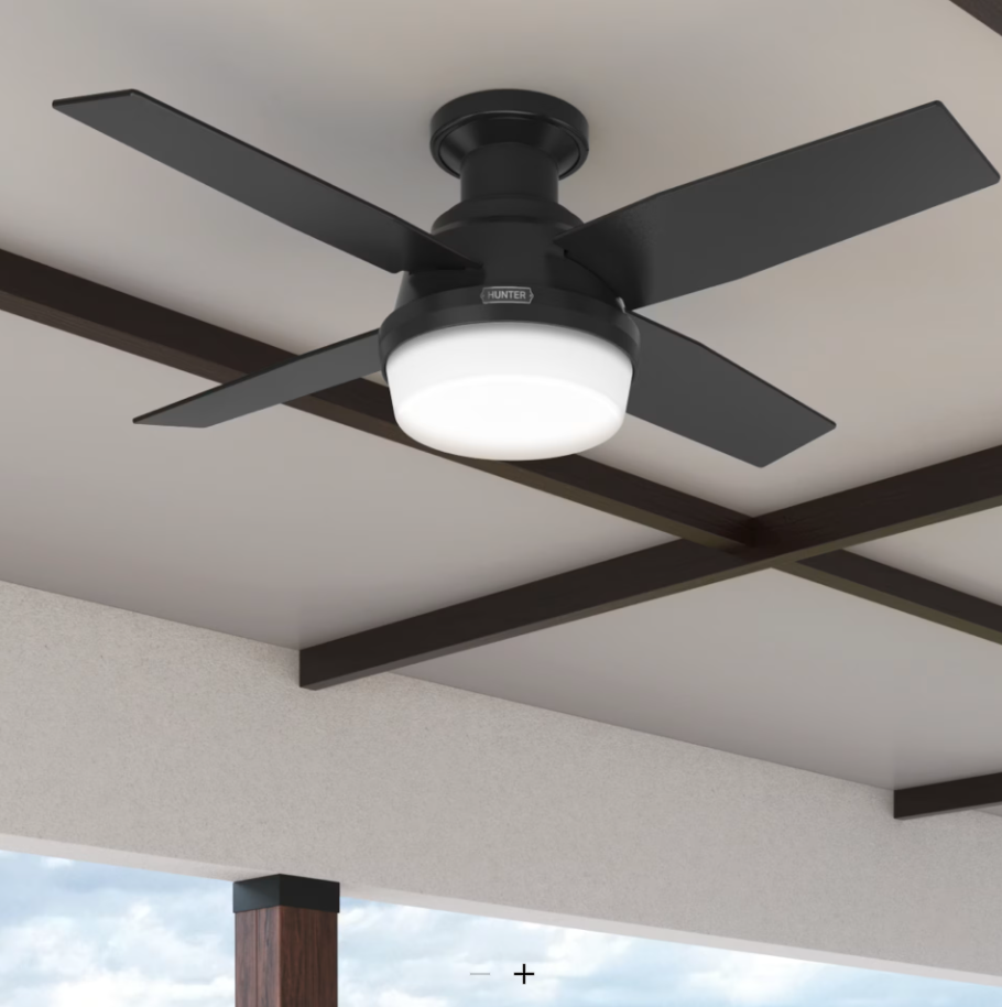 Hunter Fan Dempsey Indoor/Outdoor 44" Flushmount Ceiling Fan with 18W LED and Remote