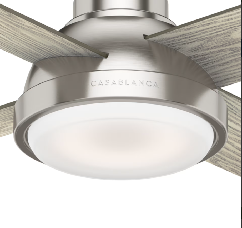 Casablanca Levitt 54" Indoor Ceiling Fan with 16WLED and Wall Control in Brushed Nickel