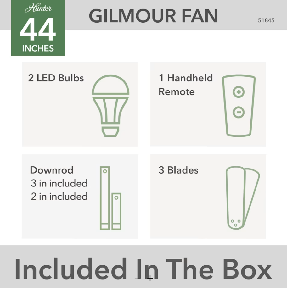 Hunter Fan Gilmour 44" Outdoor Ceiling Fan with 18W LED and Remote