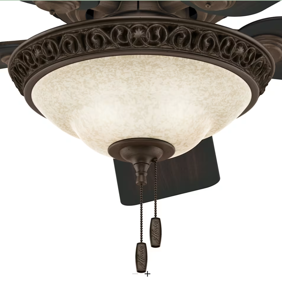 Hunter Fan Italian Countryside 52" Indoor Pull Chain Ceiling Fan with 6.5W LED in P.A Cocoa