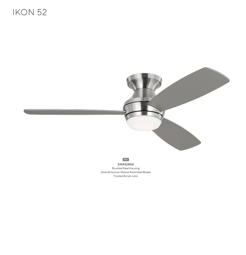 Visual Comfort Ikon Flushmount Ceiling Fan with 20W LED and Remote