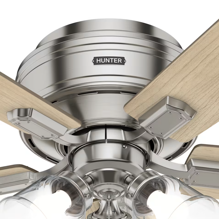 Hunter Fan Crestfield Flushmount Pull Chain Ceiling Fan with 27W LED