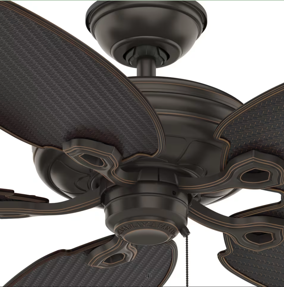 Casablanca Charthouse 54"  Outdoor Pull Chain Ceiling Fan in Onyx Bengal