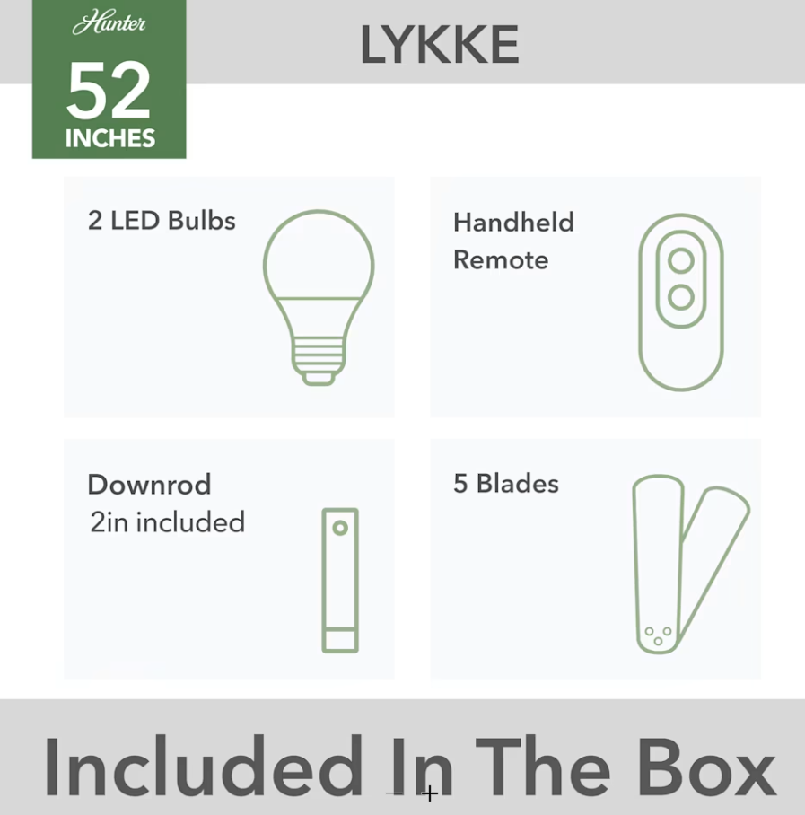 Hunter Fan Lykke 52" Indoor Ceiling Fan with 18W LED and Remote