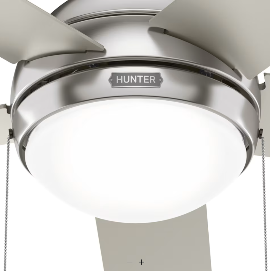 Hunter Fan Aren 44" Flushmount Pull Chain Ceiling Fan with 14W LED