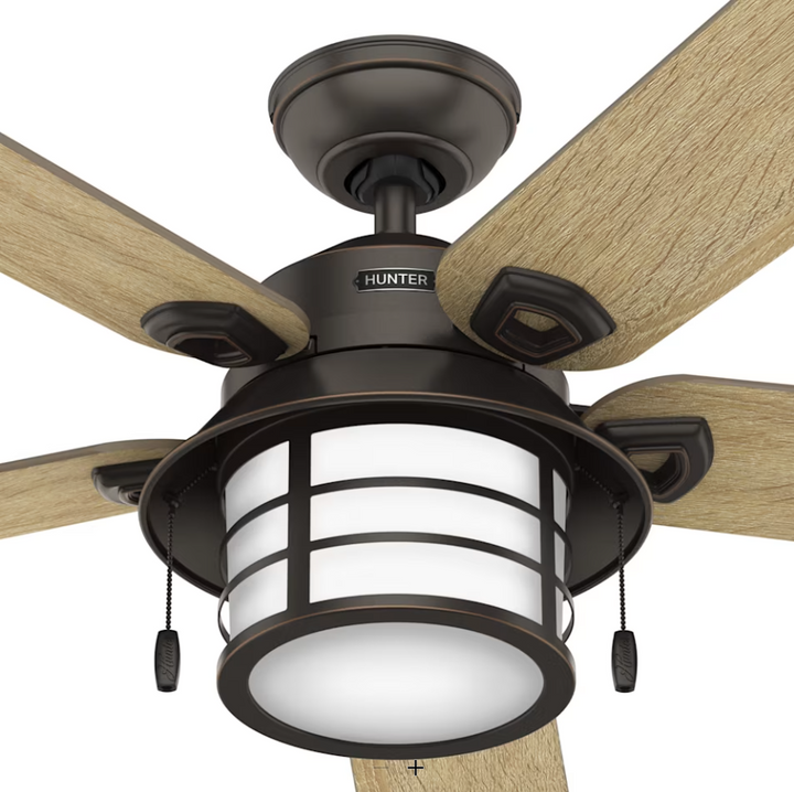 Hunter Fan Key Biscayne Outdoor Pull Chain Ceiling Fan with 9.8W LED