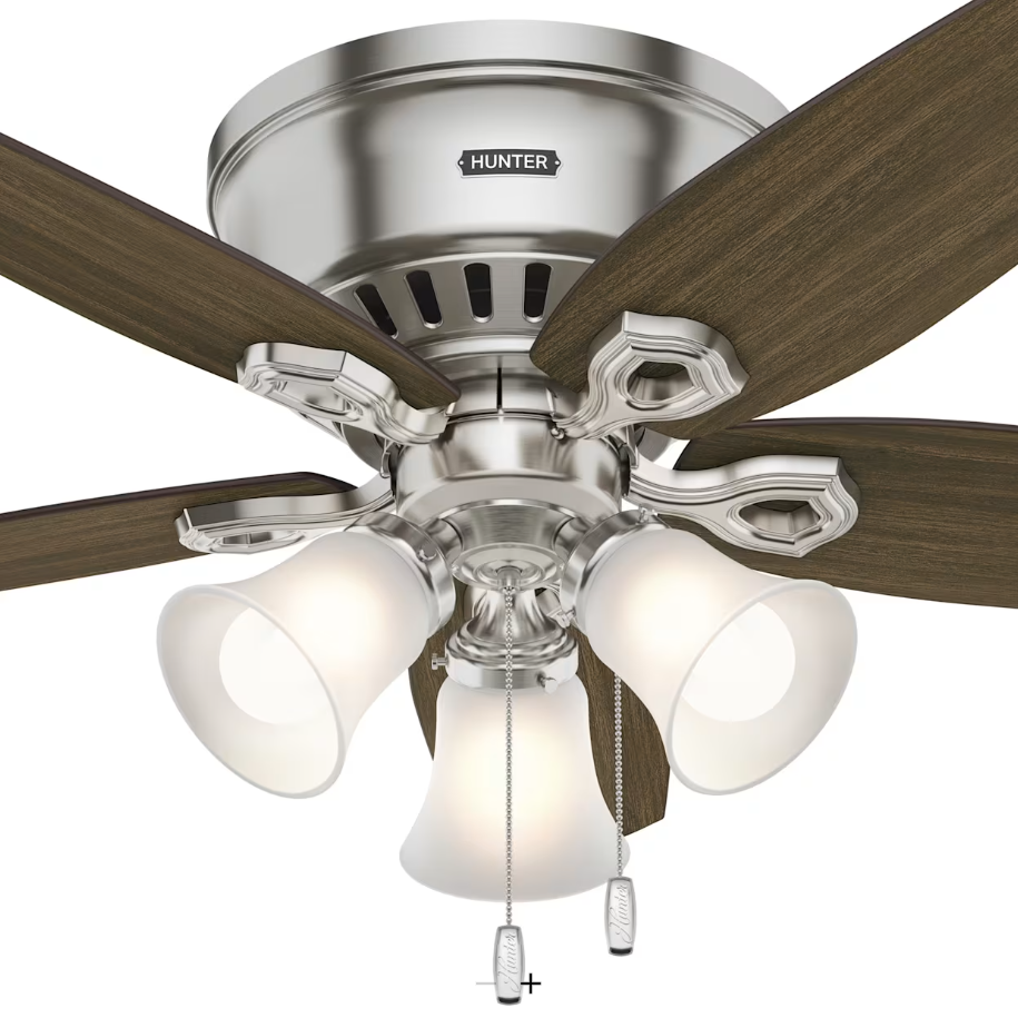 Hunter Fan Builder Flushmount Pull Chain Ceiling Fan with 27W LED