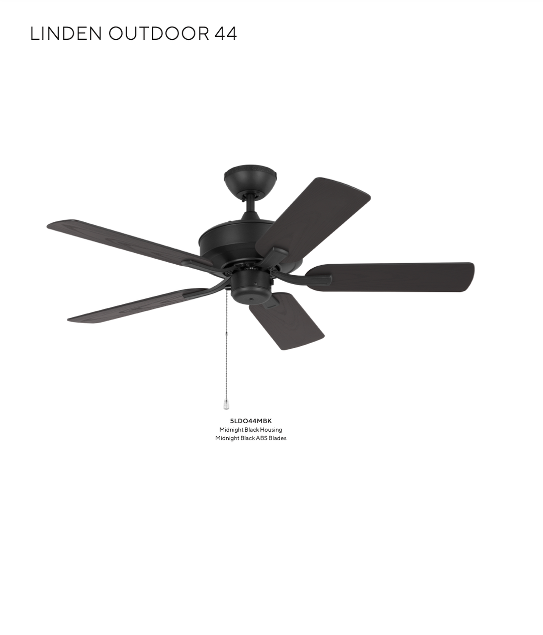 Generation Lighting Linden 44'' Outdoor Pull Chain Ceiling Fan