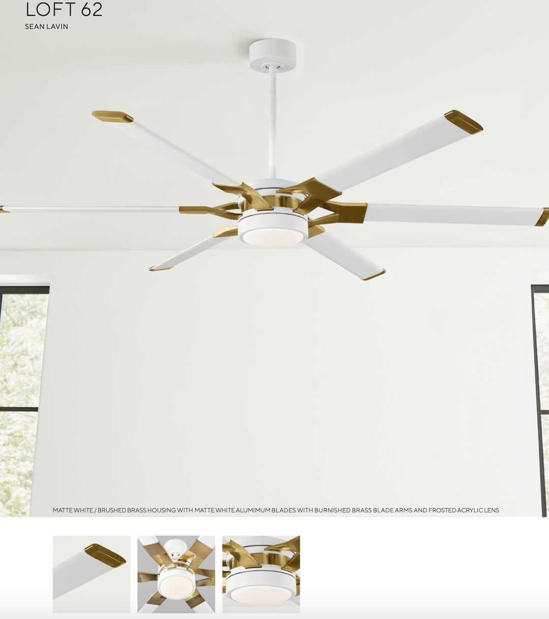 Visual Comfort Loft Indoor/Outdoor DC Ceiling Fan with 20W LED and Remote