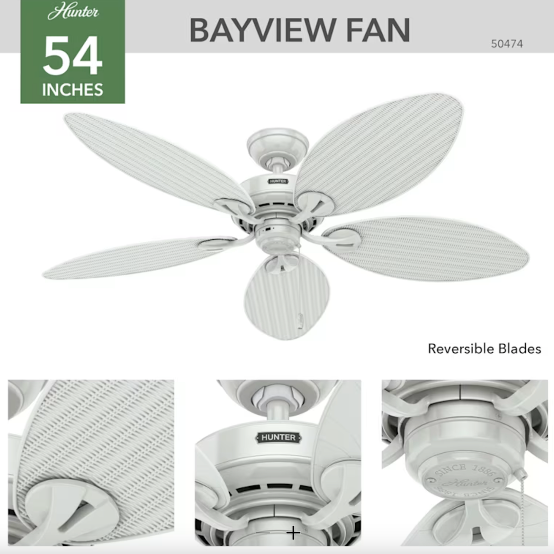 Hunter Fan Bayview 54" Outdoor Pull Chain Ceiling Fan