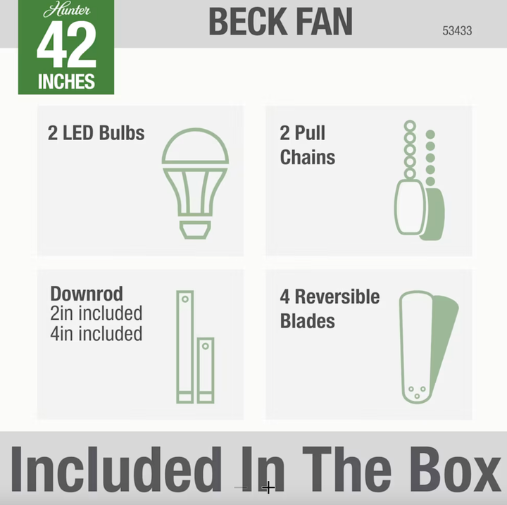 Hunter Fan Beck Pull Chain Ceiling Fan with 18W LED