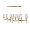 Ana LED Linear Chandelier in Heritage Brass