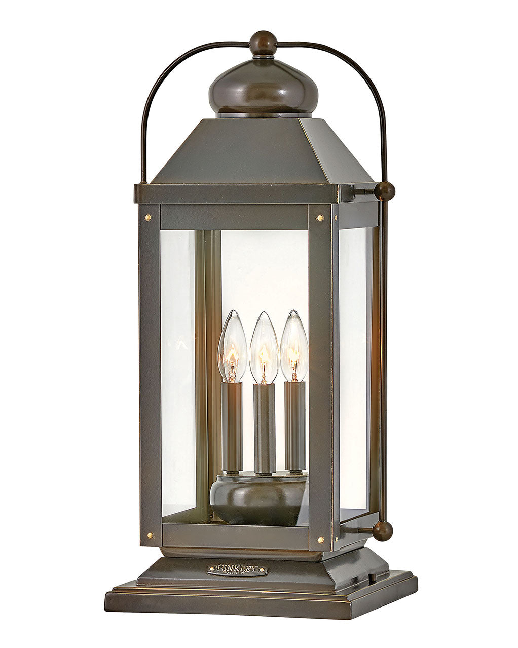 Anchorage LED Pier Mount in Light Oiled Bronze