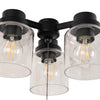 Armed LED Ceiling Fan Light Kit in Flat Black