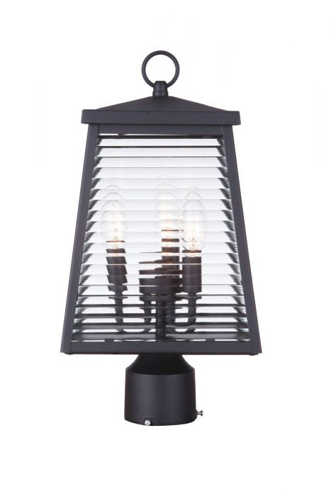 Armstrong Three Light Outdoor Post Mount in Midnight