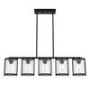 Astwood Five Light Linear Chandelier in Matte Black