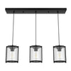 Astwood Three Light Cluster Linear in Matte Black