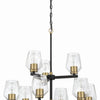 Avante Grand Nine Light Chandelier in Flat Black/Satin Brass