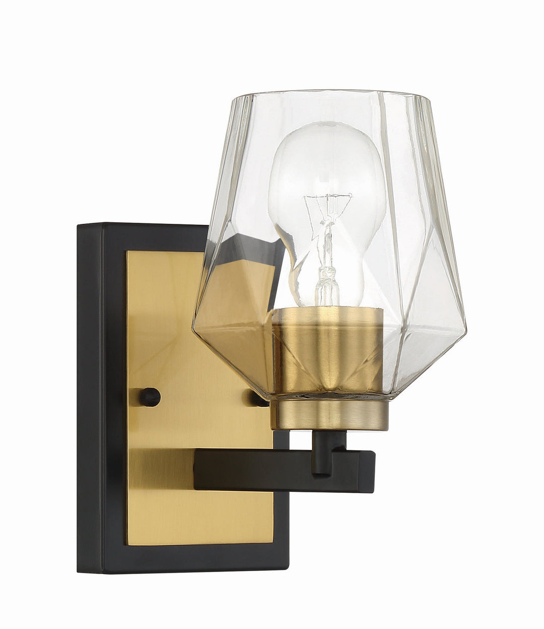 Avante Grand One Light Wall Sconce in Flat Black/Satin Brass