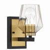 Avante Grand One Light Wall Sconce in Flat Black/Satin Brass