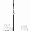 Avante Grand Three Light Chandelier in Flat Black/Satin Brass