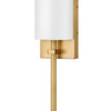 Avenue White Acrylic LED Wall Sconce in Heritage Brass