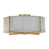 Axis Heathered Gray LED Foyer Pendant in Heritage Brass