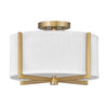 Axis Off White LED Foyer Pendant in Heritage Brass
