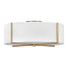 Axis Off White LED Foyer Pendant in Heritage Brass