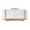 Axis Off White LED Foyer Pendant in Heritage Brass