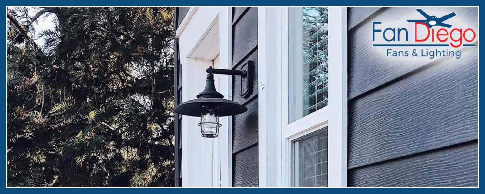 Barn house with traditional lantern light outside on porch.