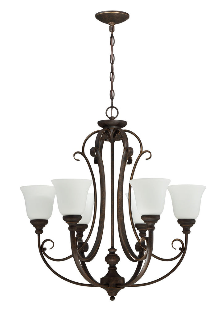 Barrett Place Six Light Chandelier in Mocha Bronze