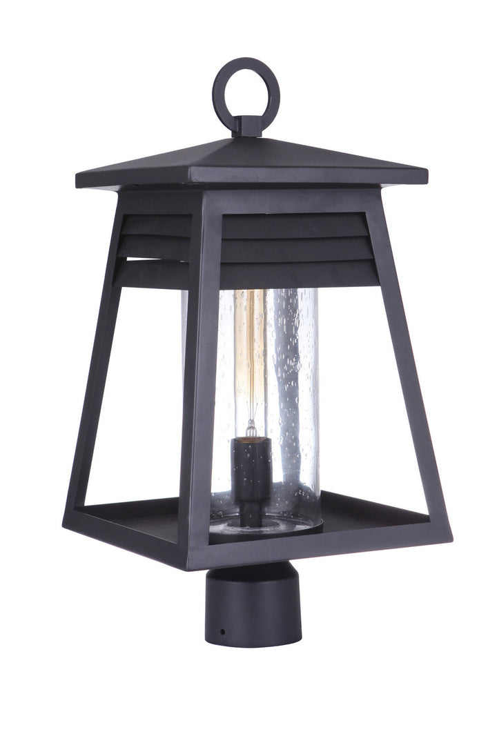 Becca One Light Outdoor Post Mount in Textured Black