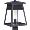 Becca One Light Outdoor Post Mount in Textured Black