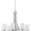 Bolden Eight Light Chandelier in Brushed Polished Nickel