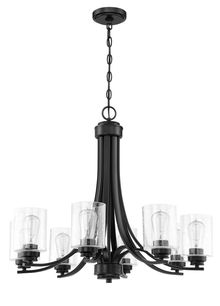 Bolden Eight Light Chandelier in Flat Black