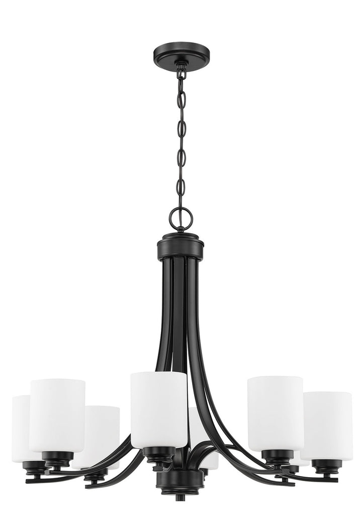 Bolden Eight Light Chandelier in Flat Black