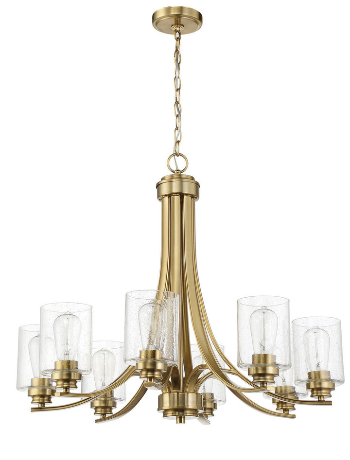 Bolden Eight Light Chandelier in Satin Brass