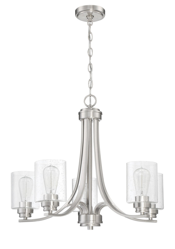 Bolden Five Light Chandelier in Brushed Polished Nickel