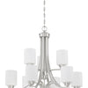 Bolden Nine Light Chandelier in Brushed Polished Nickel