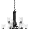 Bolden Nine Light Chandelier in Flat Black