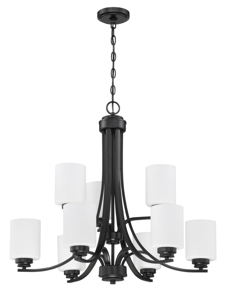 Bolden Nine Light Chandelier in Flat Black