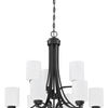 Bolden Nine Light Chandelier in Flat Black