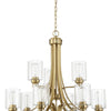 Bolden Nine Light Chandelier in Satin Brass
