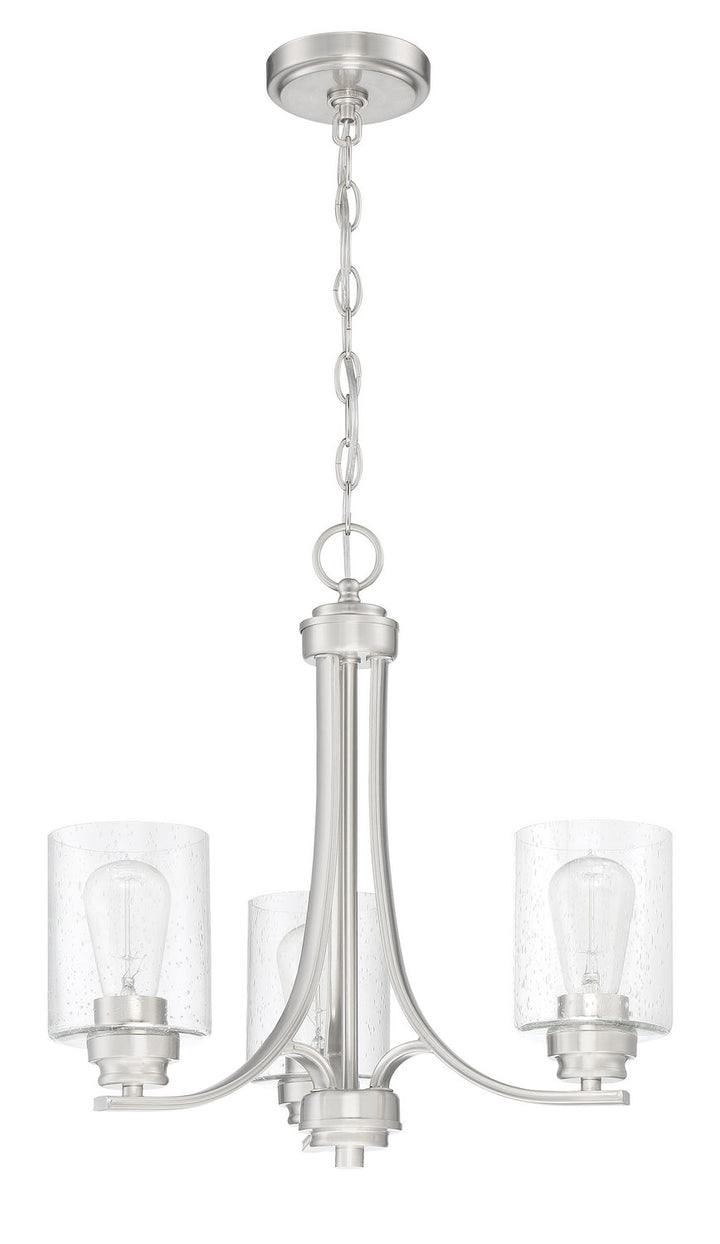 Bolden Three Light Chandelier in Brushed Polished Nickel