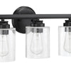 Bolden Three Light Vanity in Flat Black